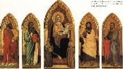 Andrea di Orcagna Madonna and Child Enthroned with Two Angels and SS.Andrew,Nicholas,john the Baptist and James china oil painting reproduction